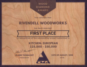 First place award to Rivendell Woodworks